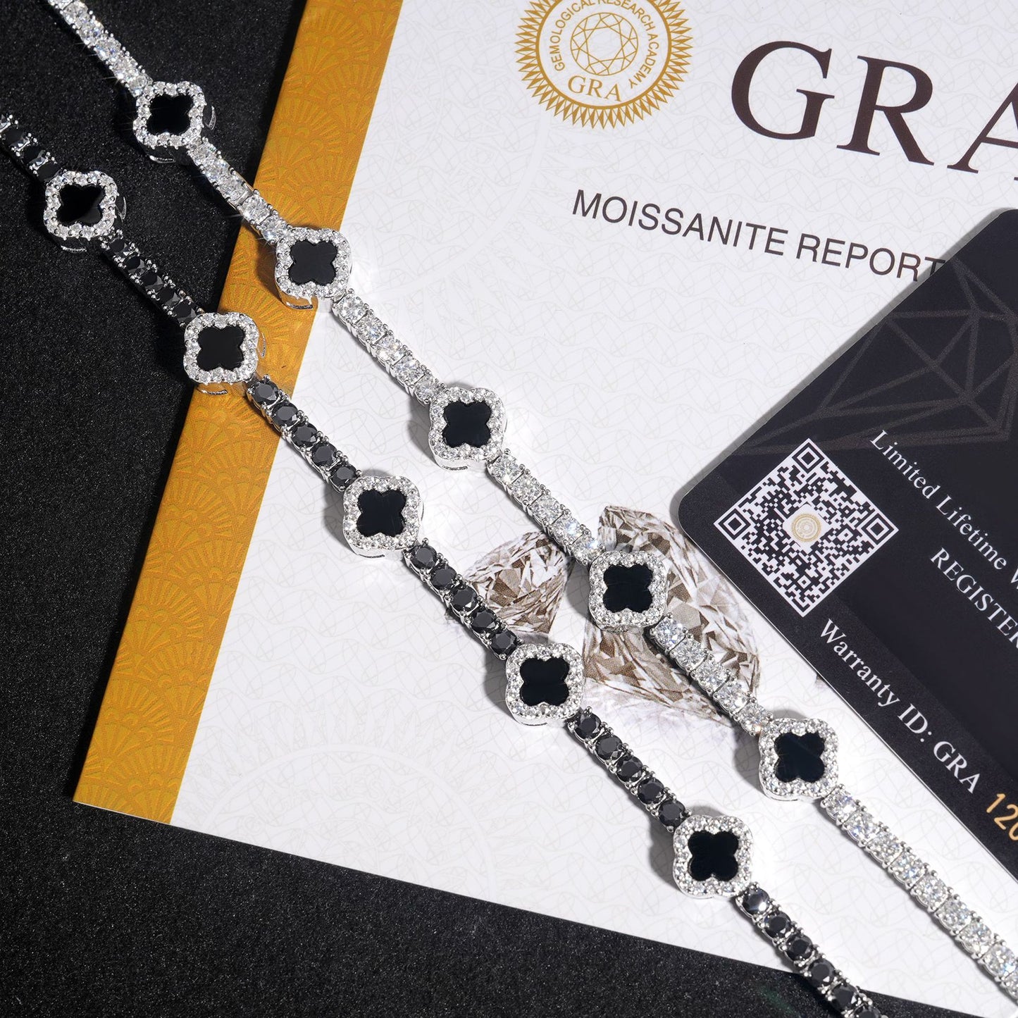 VVS Moissanite Four Leaf Clover Chain/Bracelet