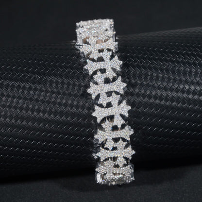 VVS MOISSANITE CROSS LINK BRACELET/CHAIN
