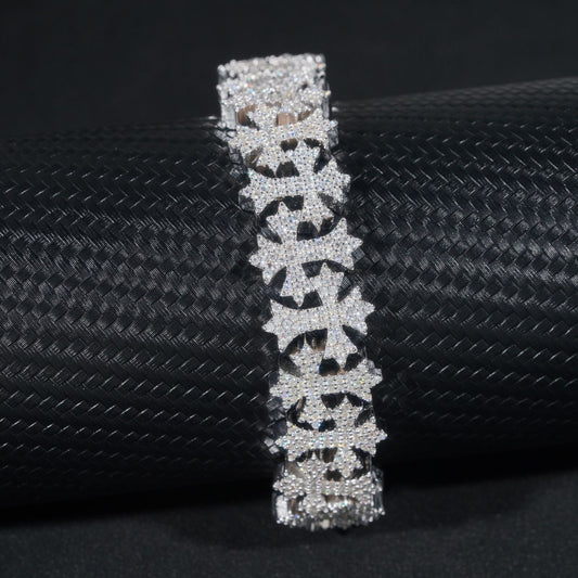 VVS MOISSANITE CROSS LINK BRACELET/CHAIN