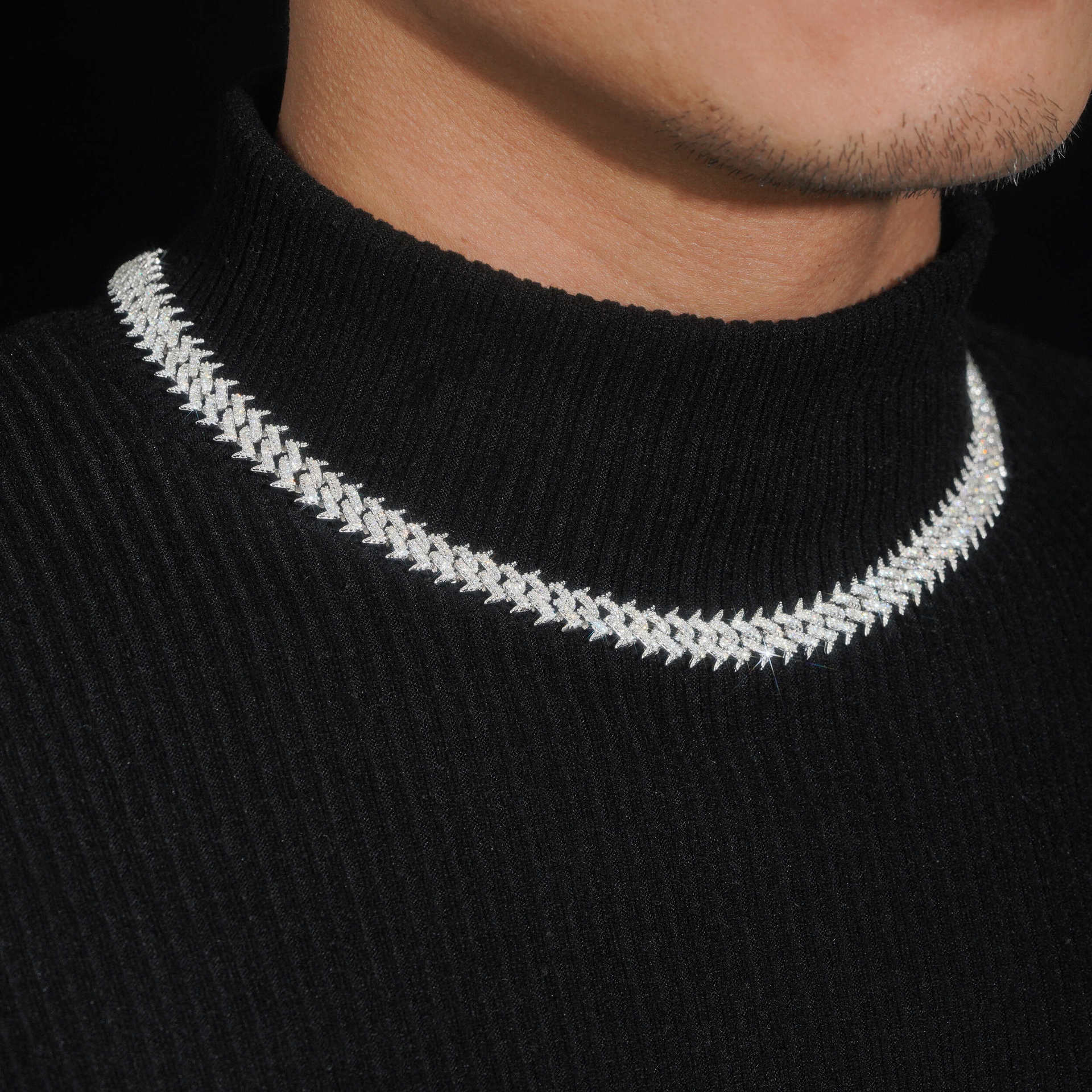 10MM Moissanite Thorny Chain