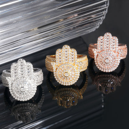 VVS MOISSANIE HAMSA RING