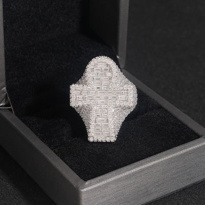 VVS MOISSANITE CROSS RING