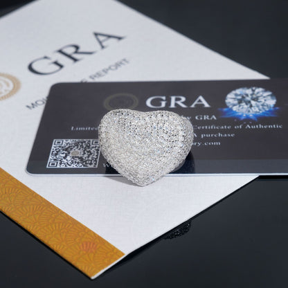 VVS Moissanite Pavé Heart Ring