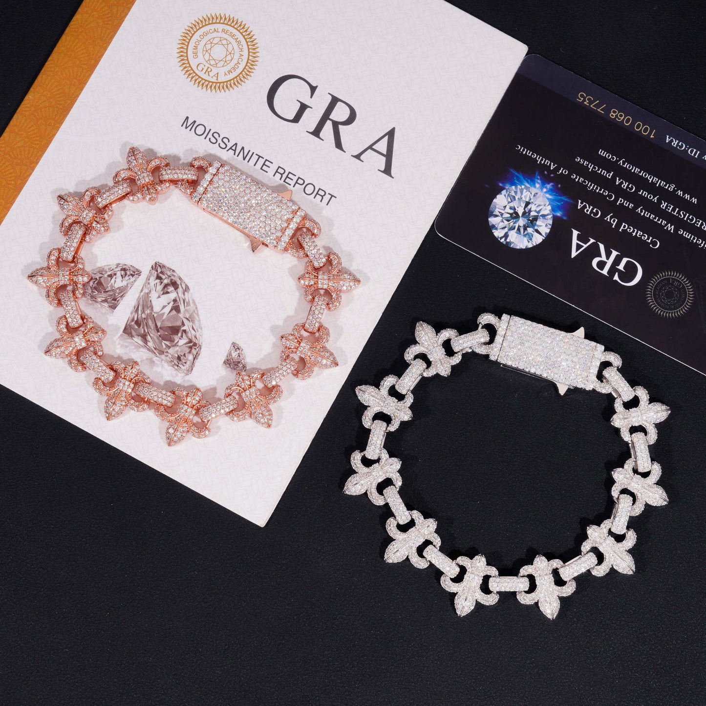 VVS Moissanite 16MM Fleur-De-Lis Bracelet