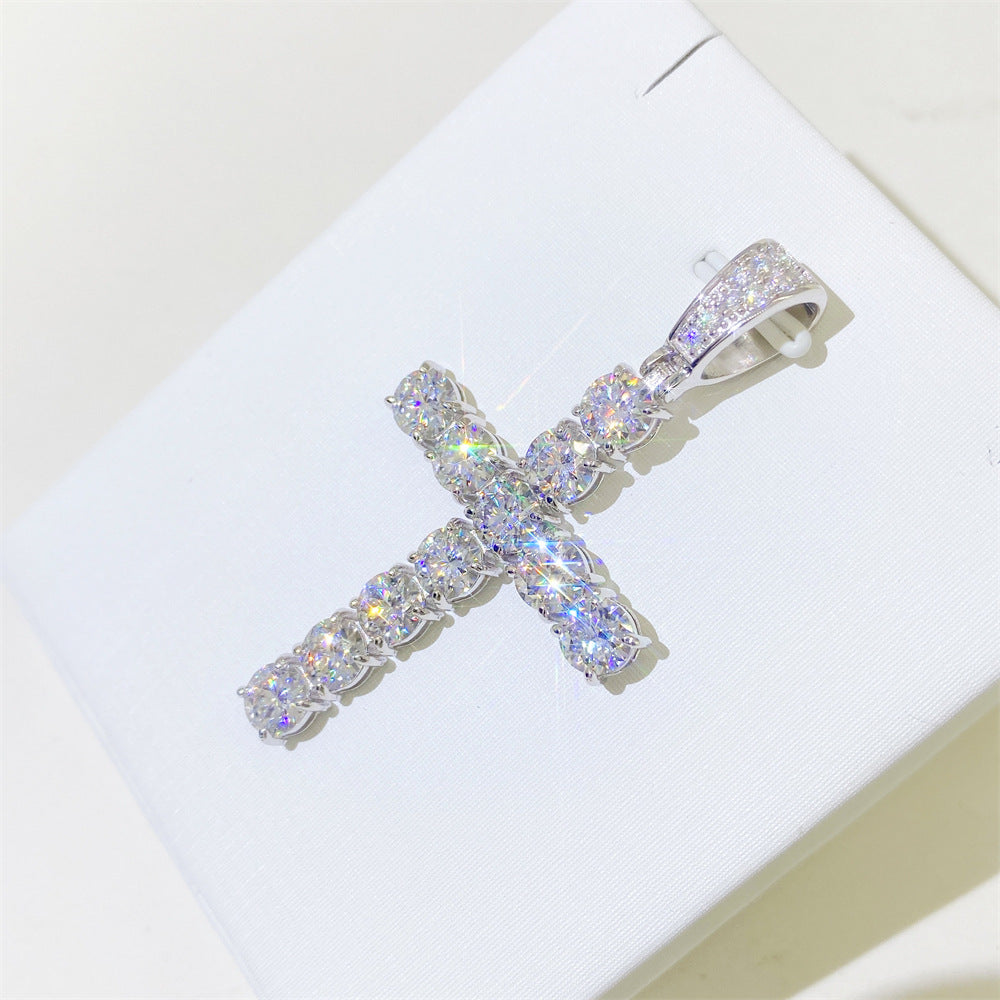 VVS MOISSANITE CROSS PENDANT (ALL SIZES)