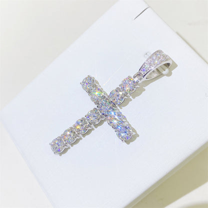 VVS MOISSANITE CROSS PENDANT (ALL SIZES)
