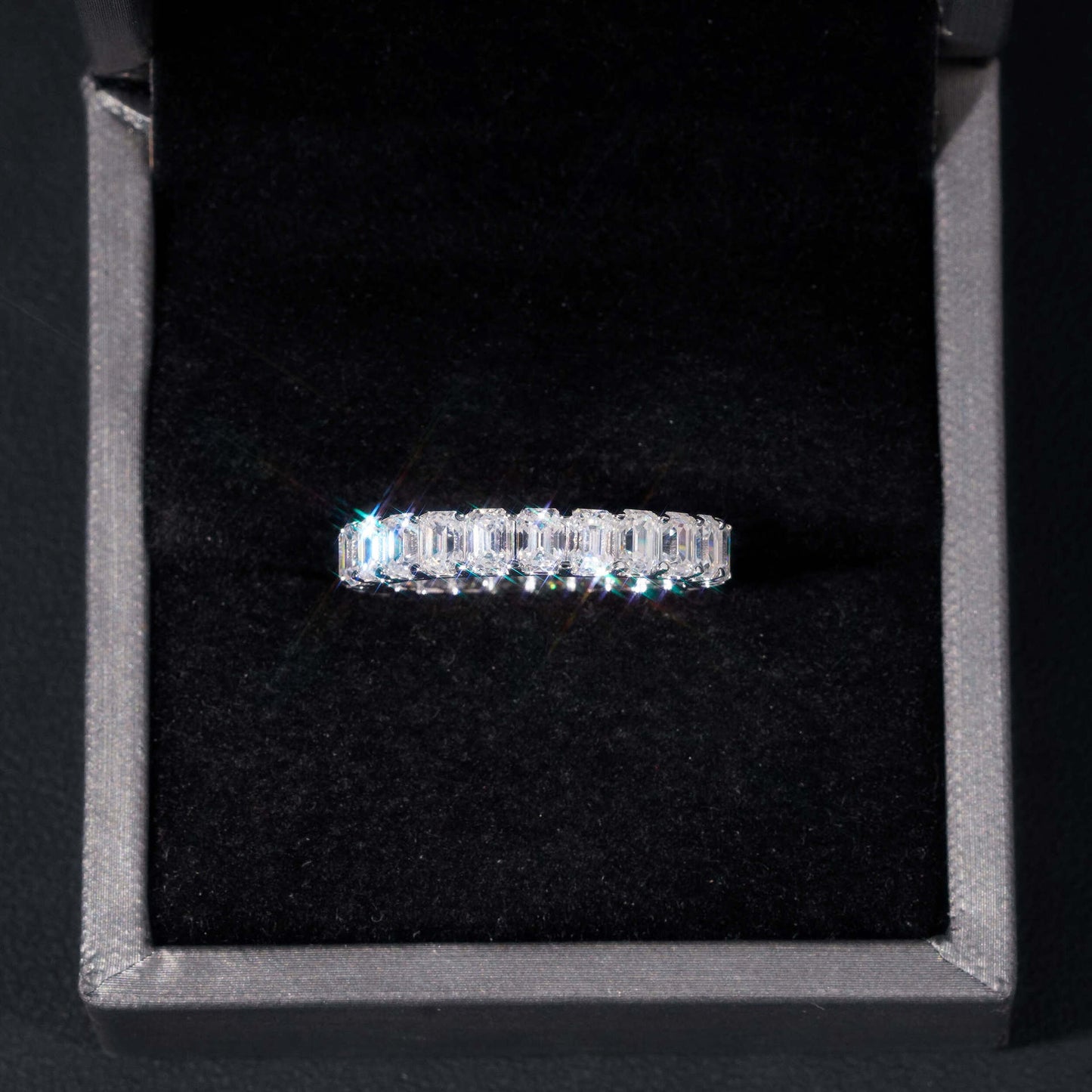 VVS Moissanite All Colors Emerald Cut Ring