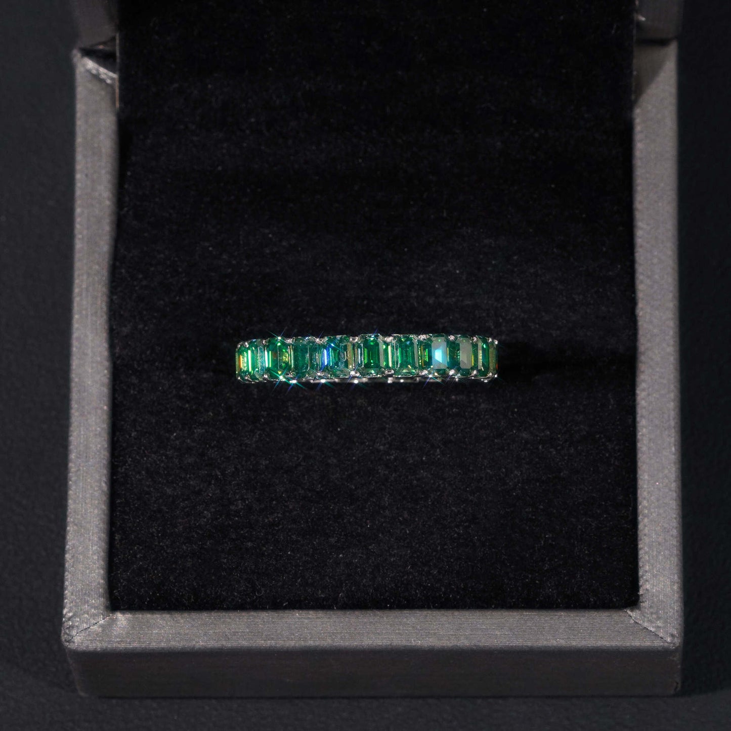 VVS Moissanite All Colors Emerald Cut Ring