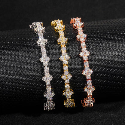 VVS MOISSANITE CROSS TENNIS CHAIN/BRACELET