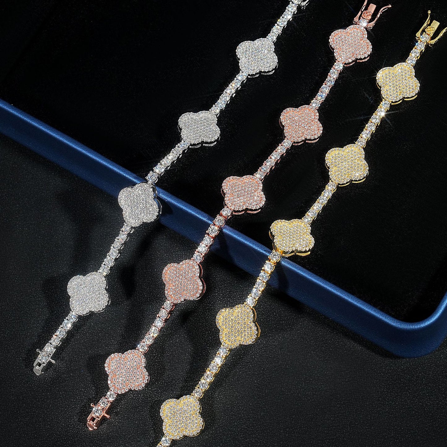 VVS MOISSANITE ALHAMBRA BRACELET/CHAIN