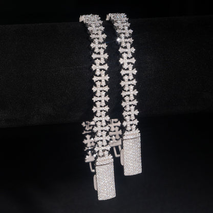 VVS MOISSANITE CROSS LINK BRACELET/CHAIN