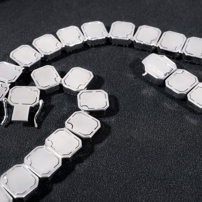 VVS MOISSANITE 13MM BAGUETTE CLUSTER CHAIN/BRACELET