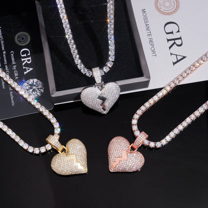VVS MOISSANITE BROKEN HEART PENDANT