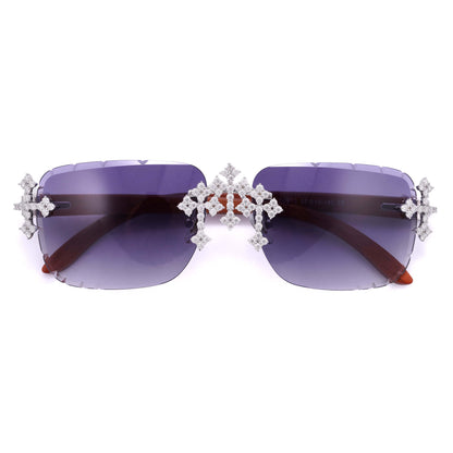 VVS Moiisanite Tripple Cross Glasses