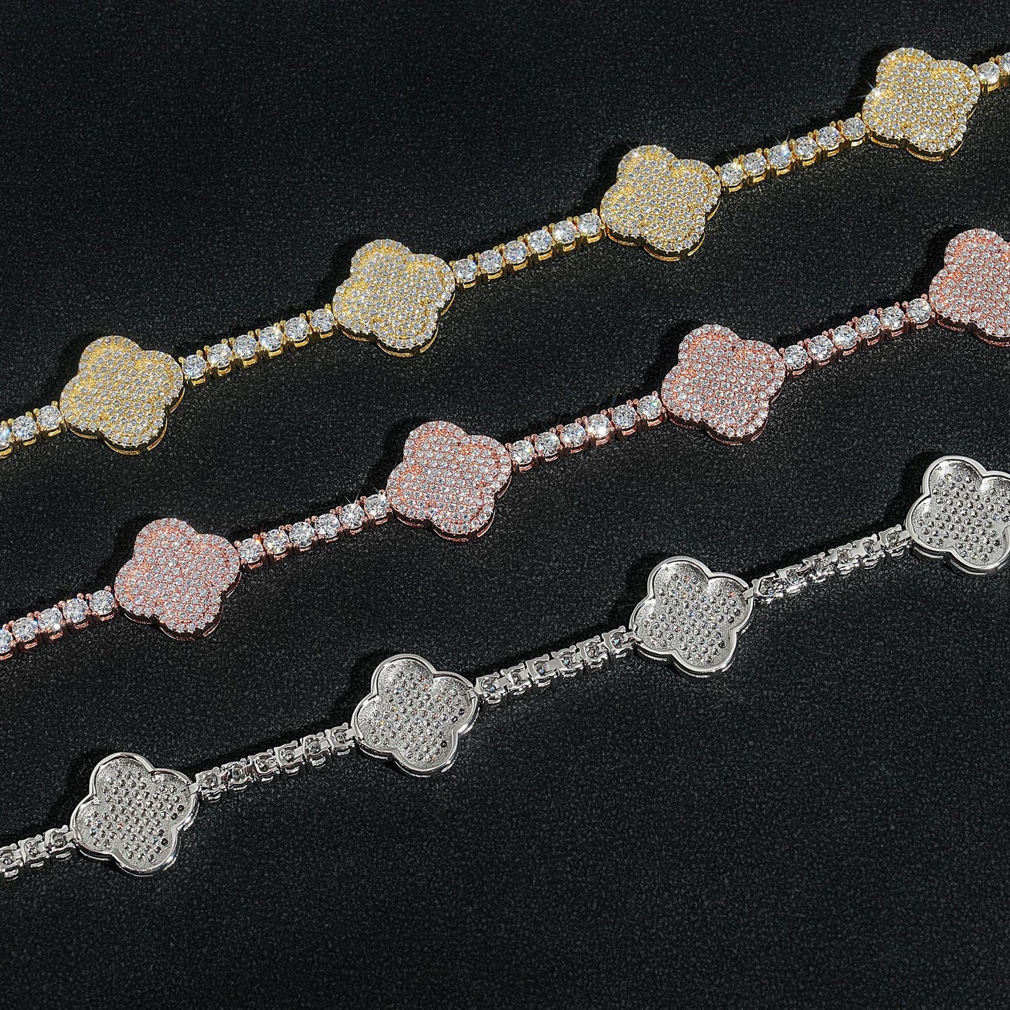 VVS MOISSANITE ALHAMBRA BRACELET/CHAIN