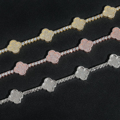 VVS MOISSANITE ALHAMBRA BRACELET/CHAIN