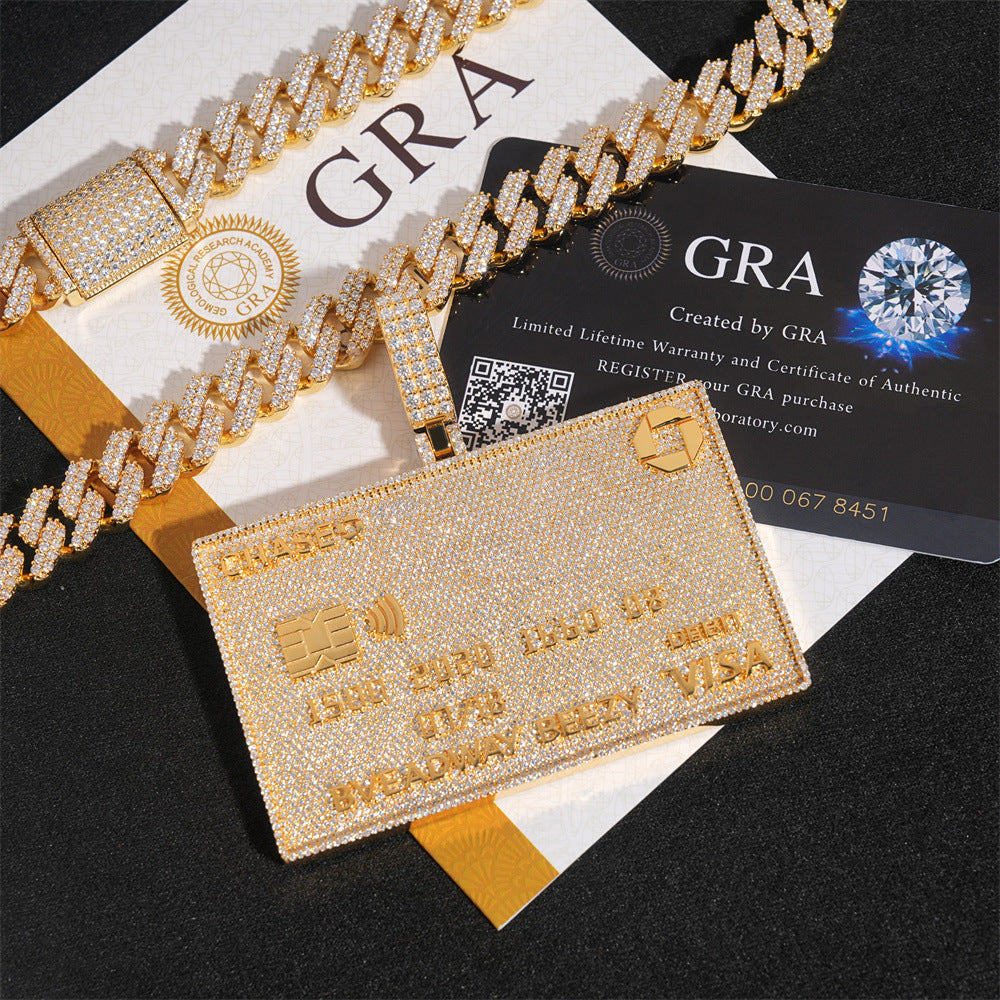VVS Moissanite Card Pendant