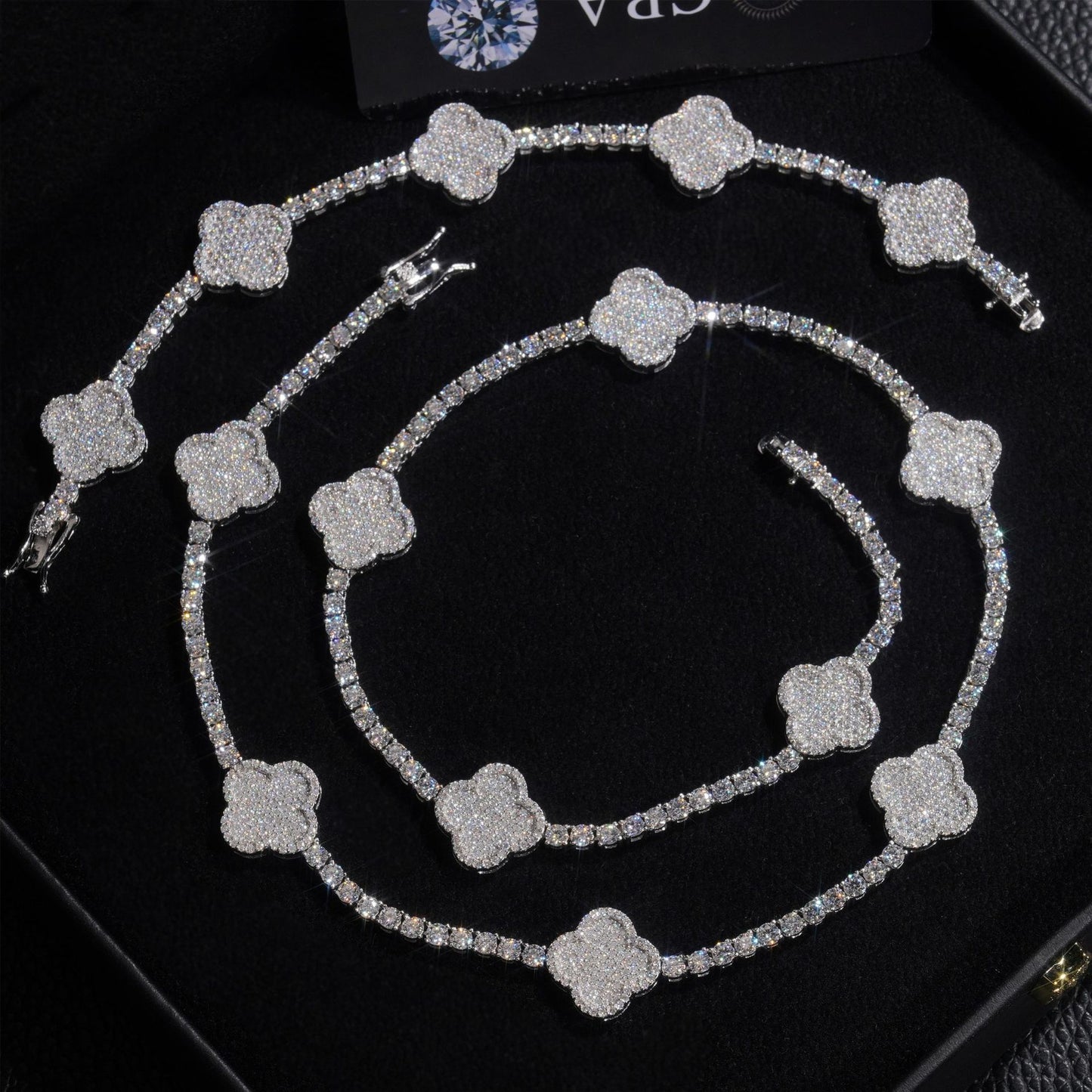 VVS MOISSANITE ALHAMBRA BRACELET/CHAIN