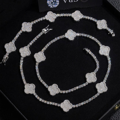 VVS MOISSANITE ALHAMBRA BRACELET/CHAIN