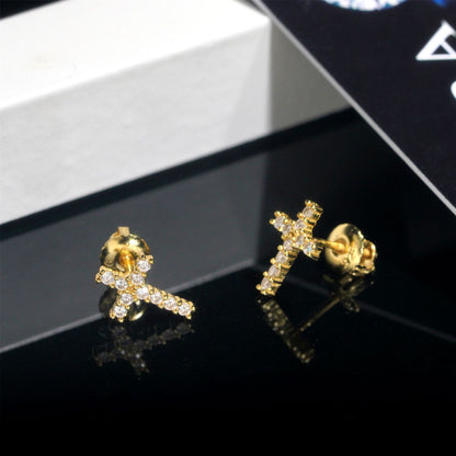 VVS Moissanite Cross Stud Earrings