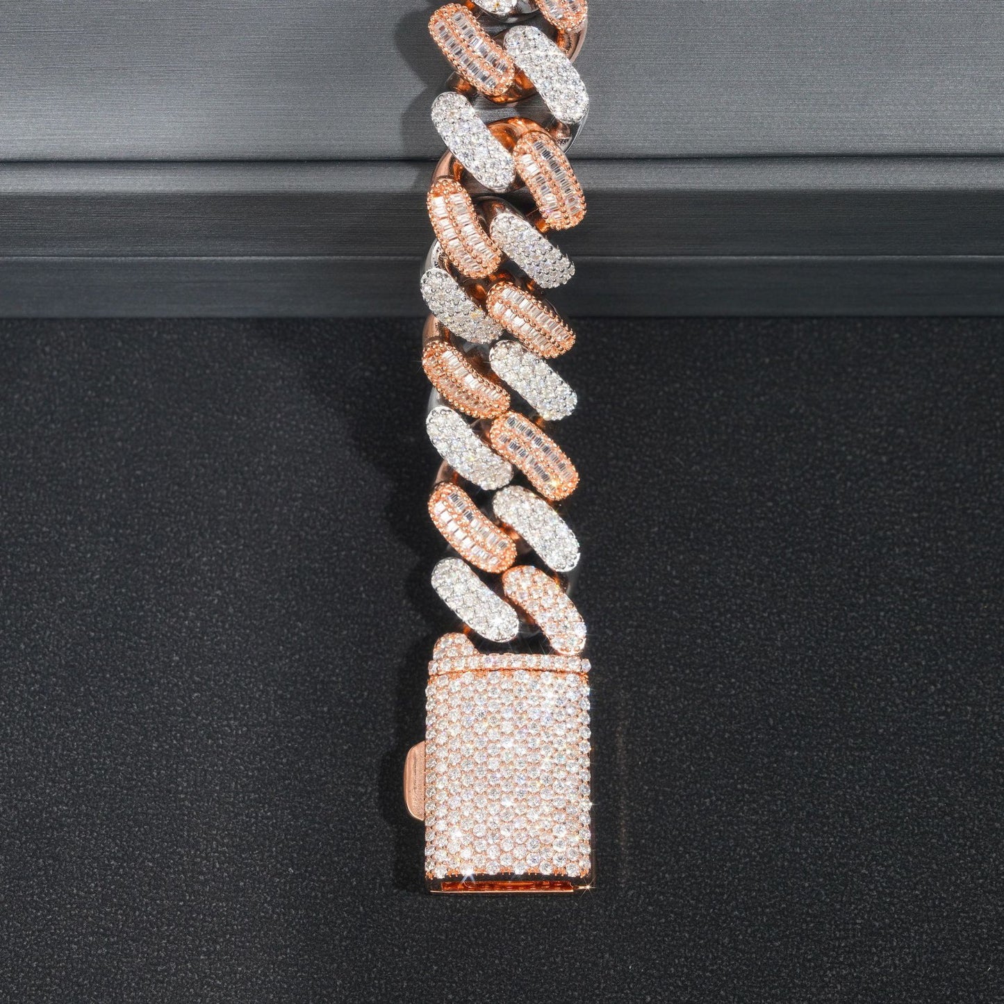 VVS MOISSANITE 16MM TWO-TONE CUBAN CHAIN/BRACELET