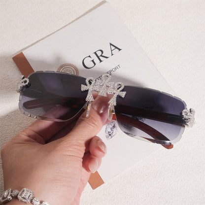 VVS Moissanite Tripple Cross Sunglasses