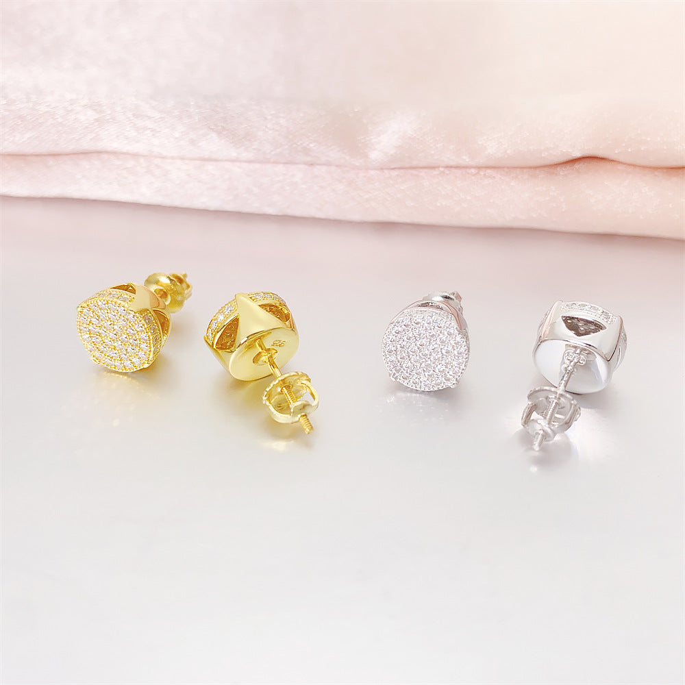 VVS Moissanite Round Pavé Stud Earrings