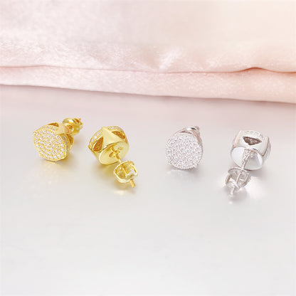 VVS Moissanite Round Pavé Stud Earrings