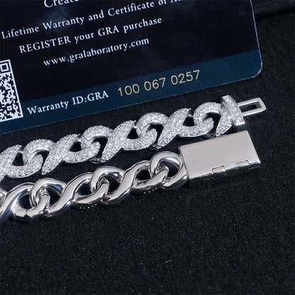 VVS MOISSANITE INFINITY LINK CHAIN/BRACELET