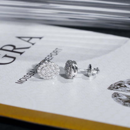 VVS Moissanite Ovel Halo Stud Earrings