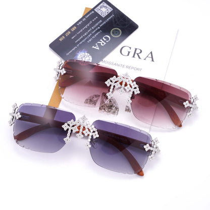 VVS Moiisanite Tripple Cross Glasses