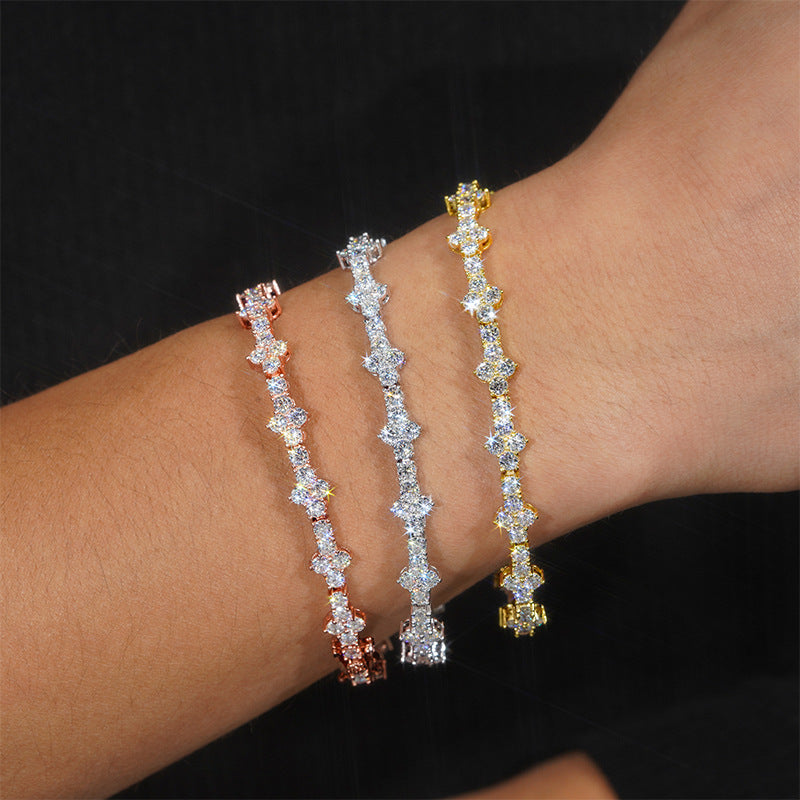 VVS MOISSANITE CROSS TENNIS CHAIN/BRACELET