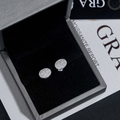 VVS Moissanite Ovel Halo Stud Earrings