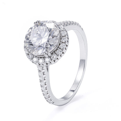 VVS Moissanite Halo Pavé Ring
