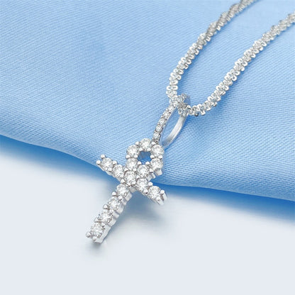VVS MOISSANITE ANKH CROSS PENDANT