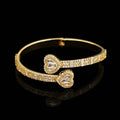 Baguette Moissanite Heart Bangle