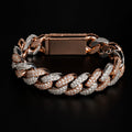 Two Tone 18MM Two Row Cuban Link Bracelet
