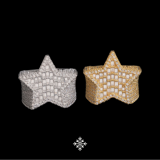 VVS Moissanite Baguette Star Ring