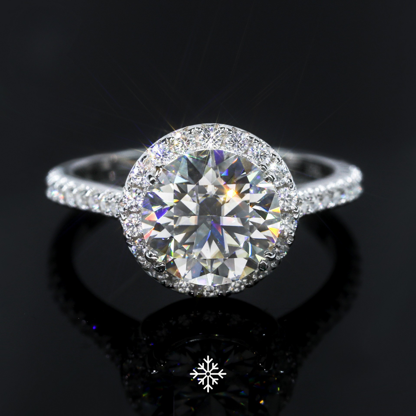 VVS Moissanite Halo Pavé Ring