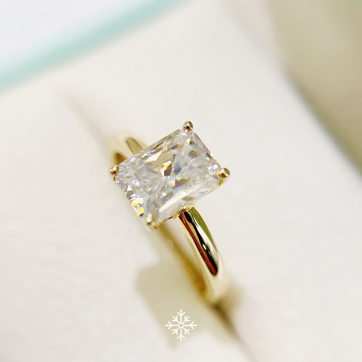 VVS Moissanite Emerald-Cut Solitaire Ring