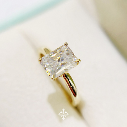 VVS Moissanite Emerald-Cut Solitaire Ring