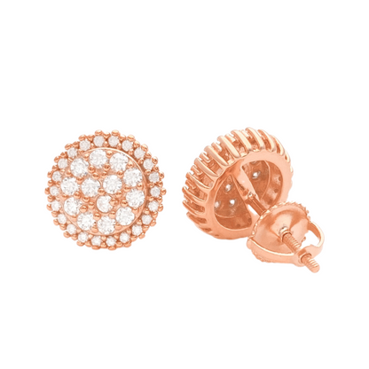 VVS Moissanite Round cluster halo ring Stud Earrings