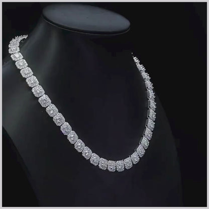 VVS MOISSANITE 10MM CLUSTER CHAIN/BRACELET