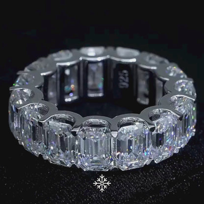 VVS Moissanite Emerald-Cut Eternity Band Ring