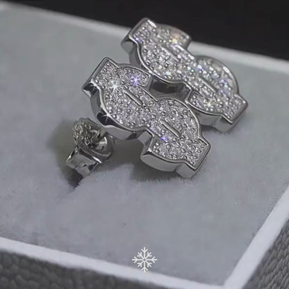 VVS Moissanite Dollar $ign Stud Earrings