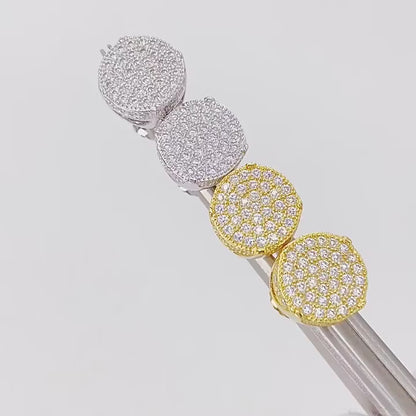 VVS Moissanite Round Pavé Stud Earrings