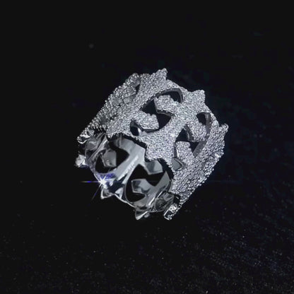 VVS MOISSANITE ROYAL CROSS RING