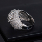 S925 Moissanite Flower Hip Pop Ring