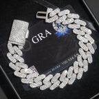 Solid Silver Heavy Miami 16mm Hip Hop Moissanite Cuban Link Bracelet