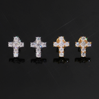 Zuanfa Iced Out Moissanite Cross Earrings